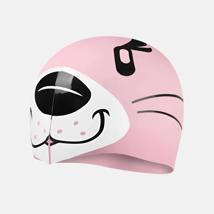 Speedo Seal Print Swim Cap For Tots -Pink/Black