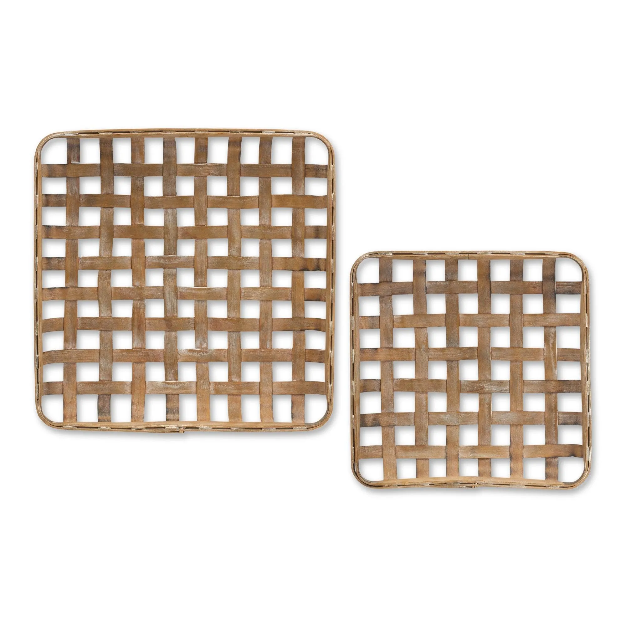 Square Bamboo Basket Tray (Set of 2)