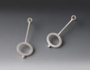 Square Stock Long Circle Earrings