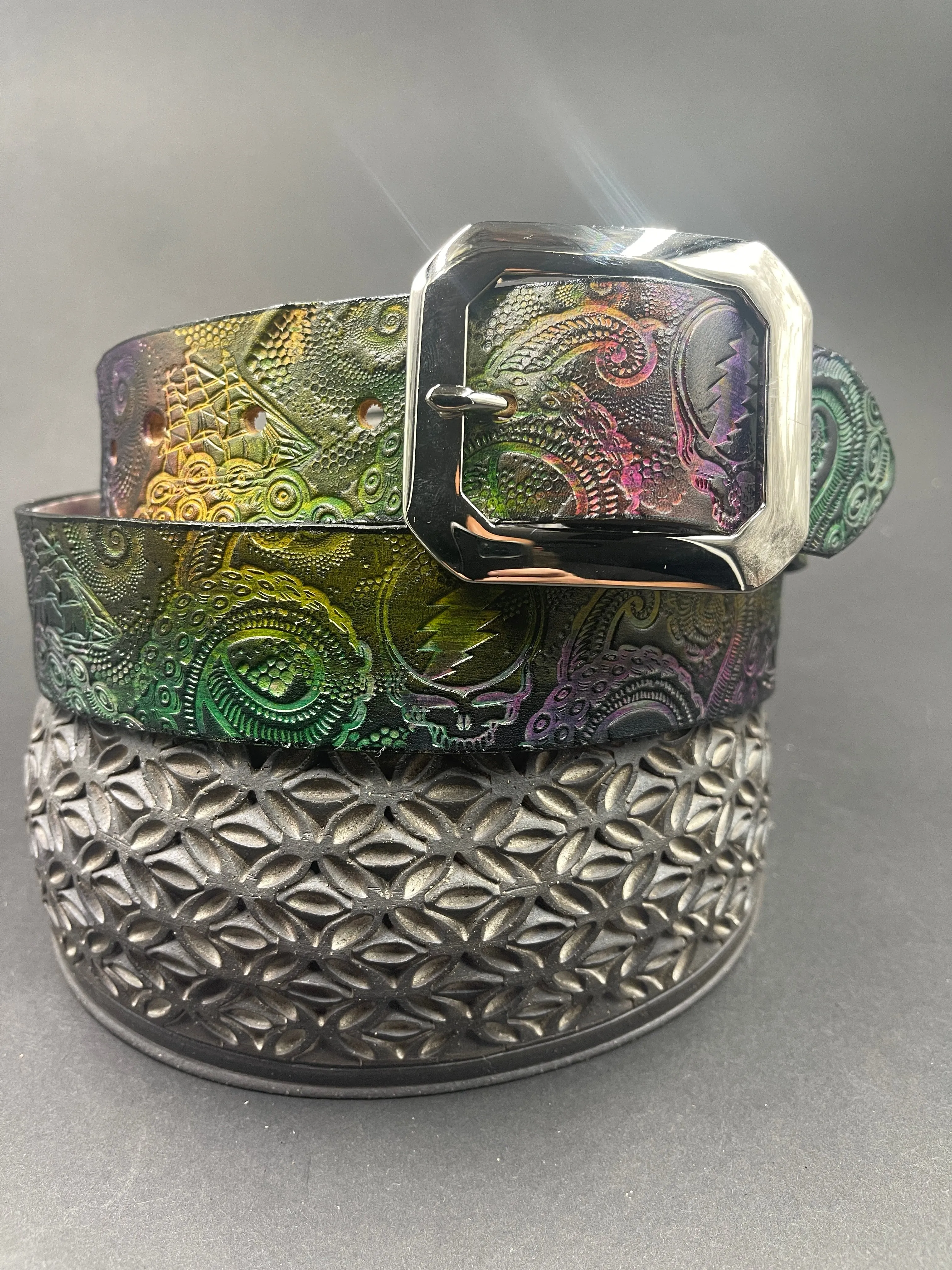 Stamped Leather Belt - Grateful Lost Sailor