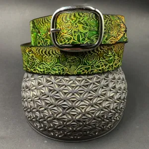 Stamped Leather Belt - Grateful Terrapins