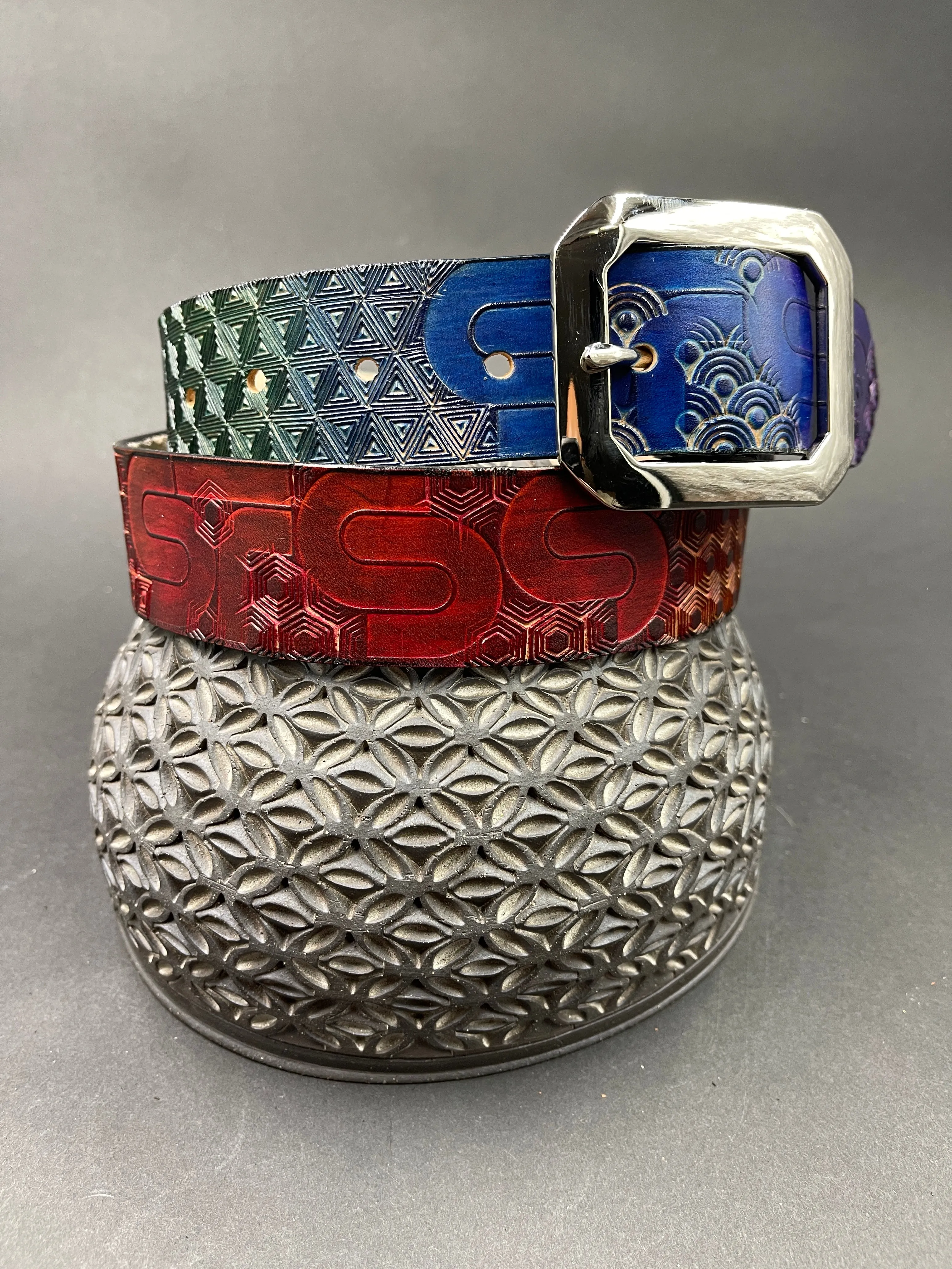 Stamped Leather Belt - STS9