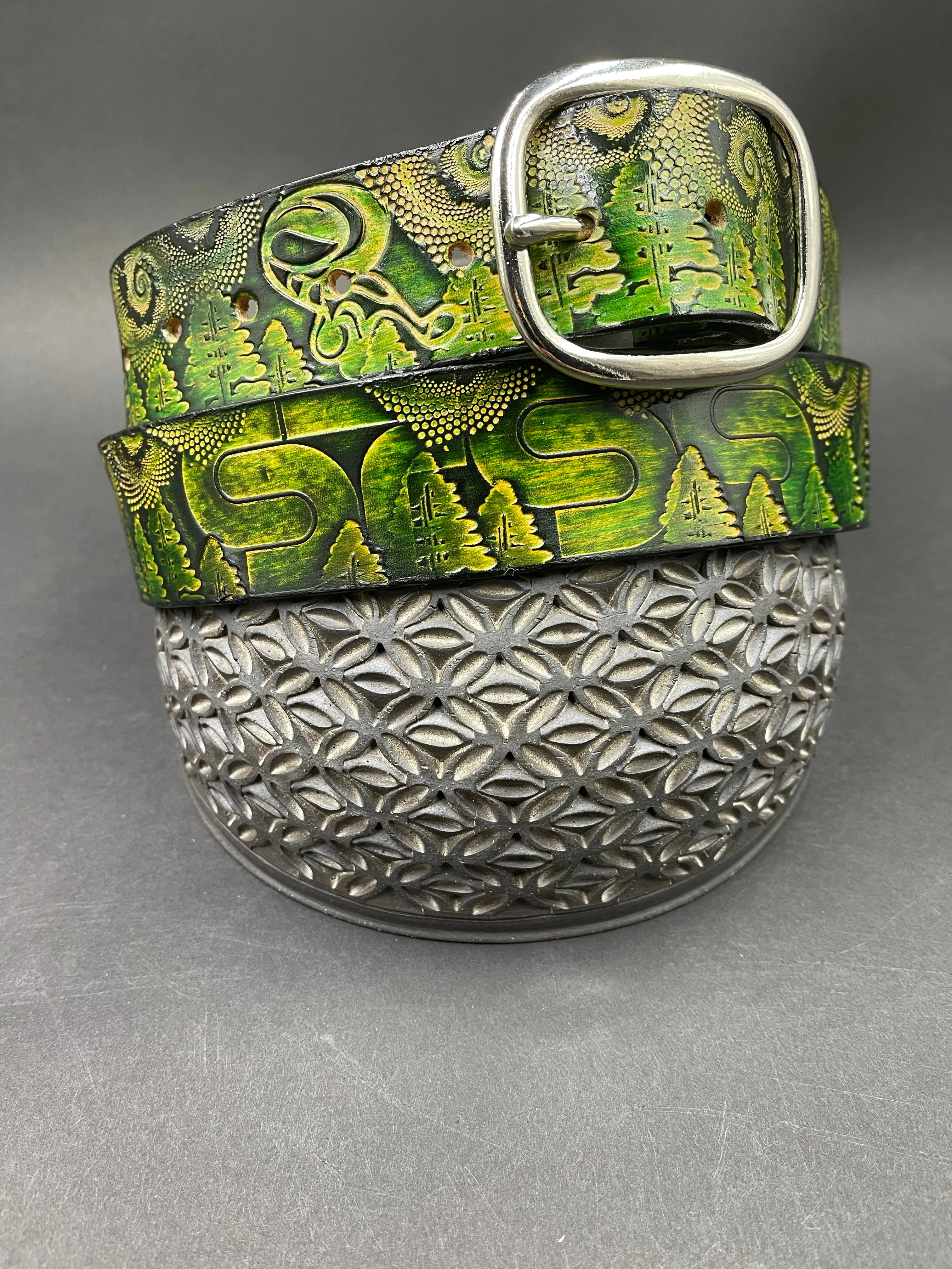 Stamped Leather Belt - STS9
