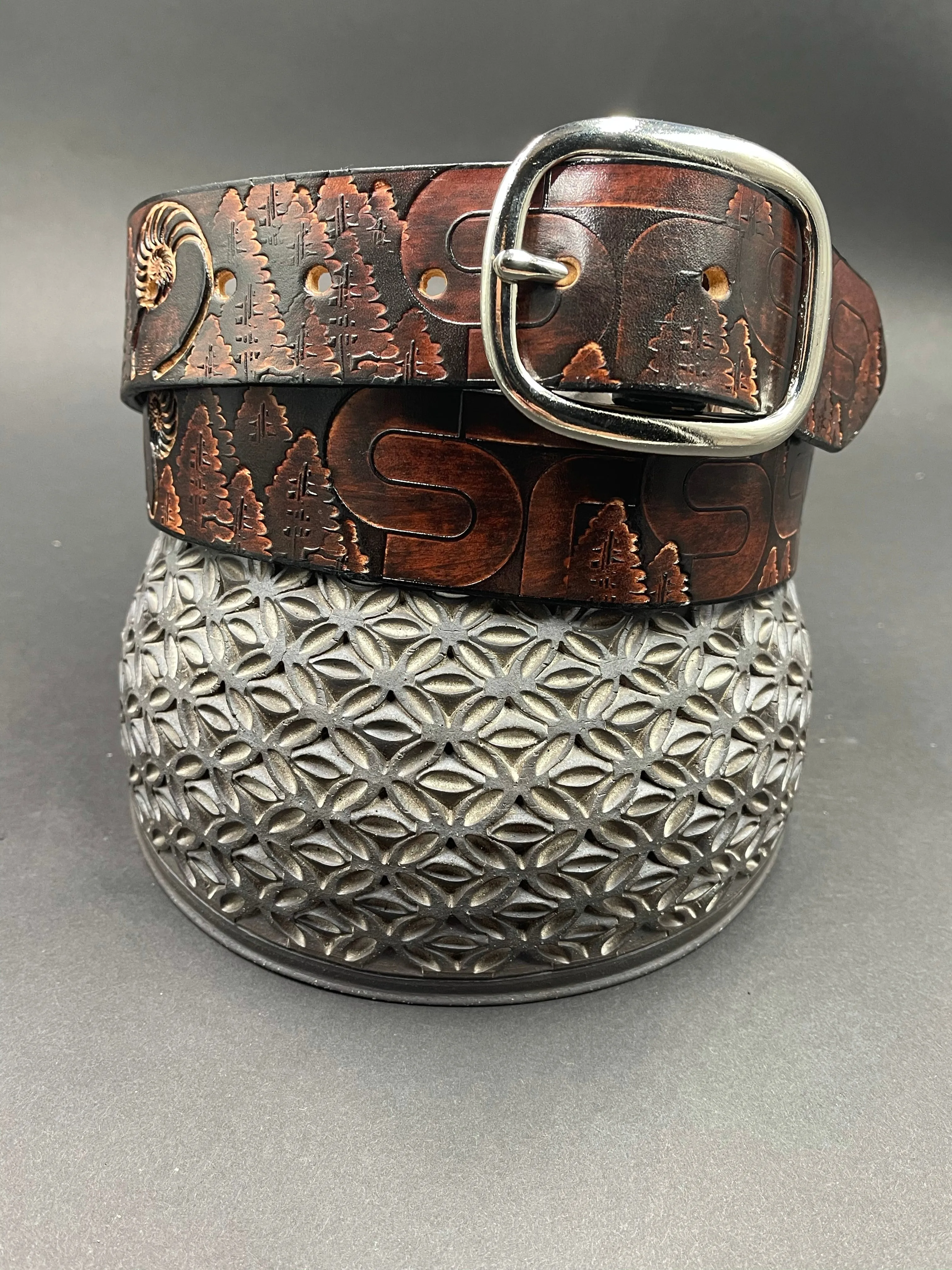 Stamped Leather Belt - STS9