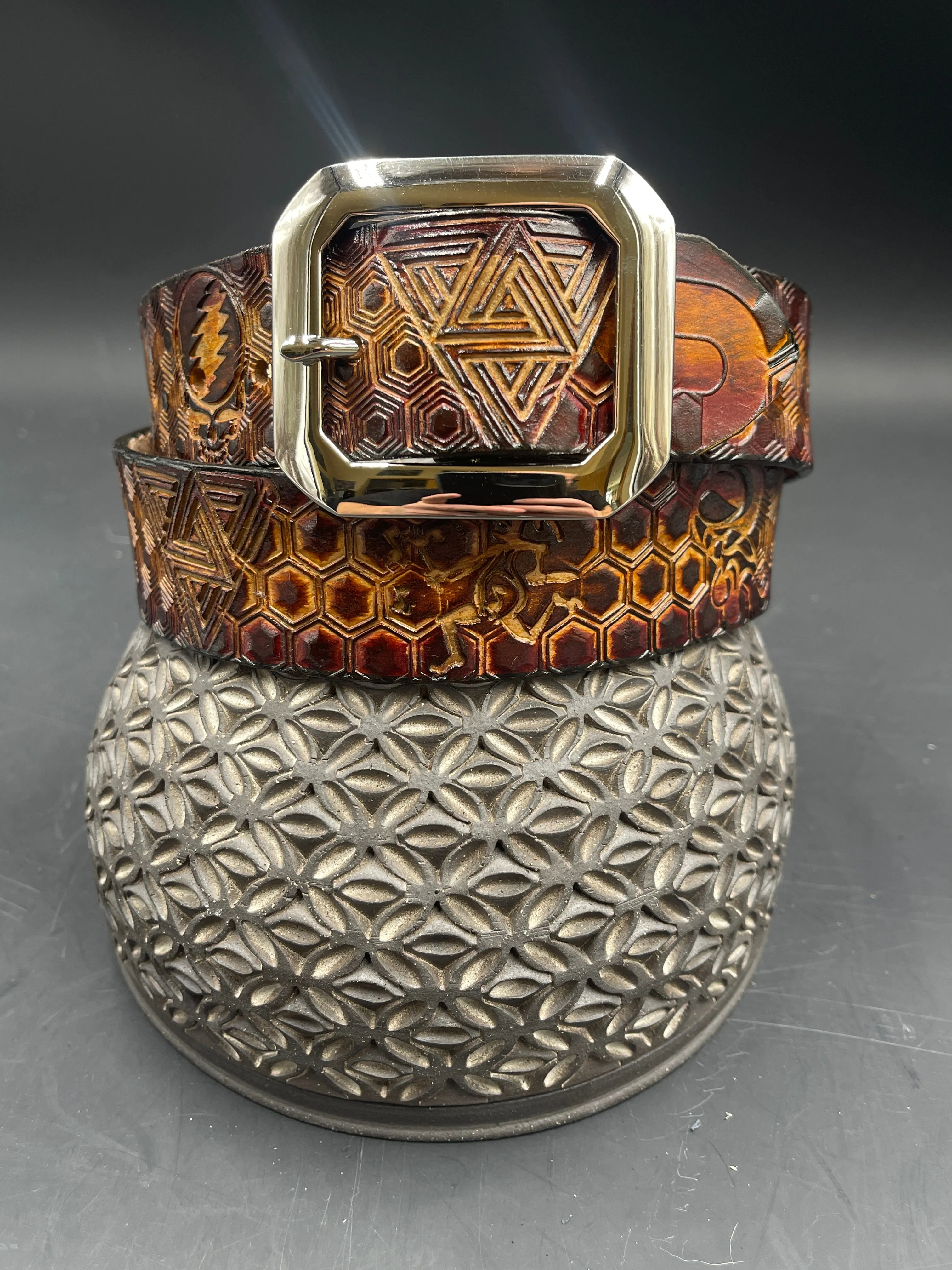 Stamped Leather Belt - STS9