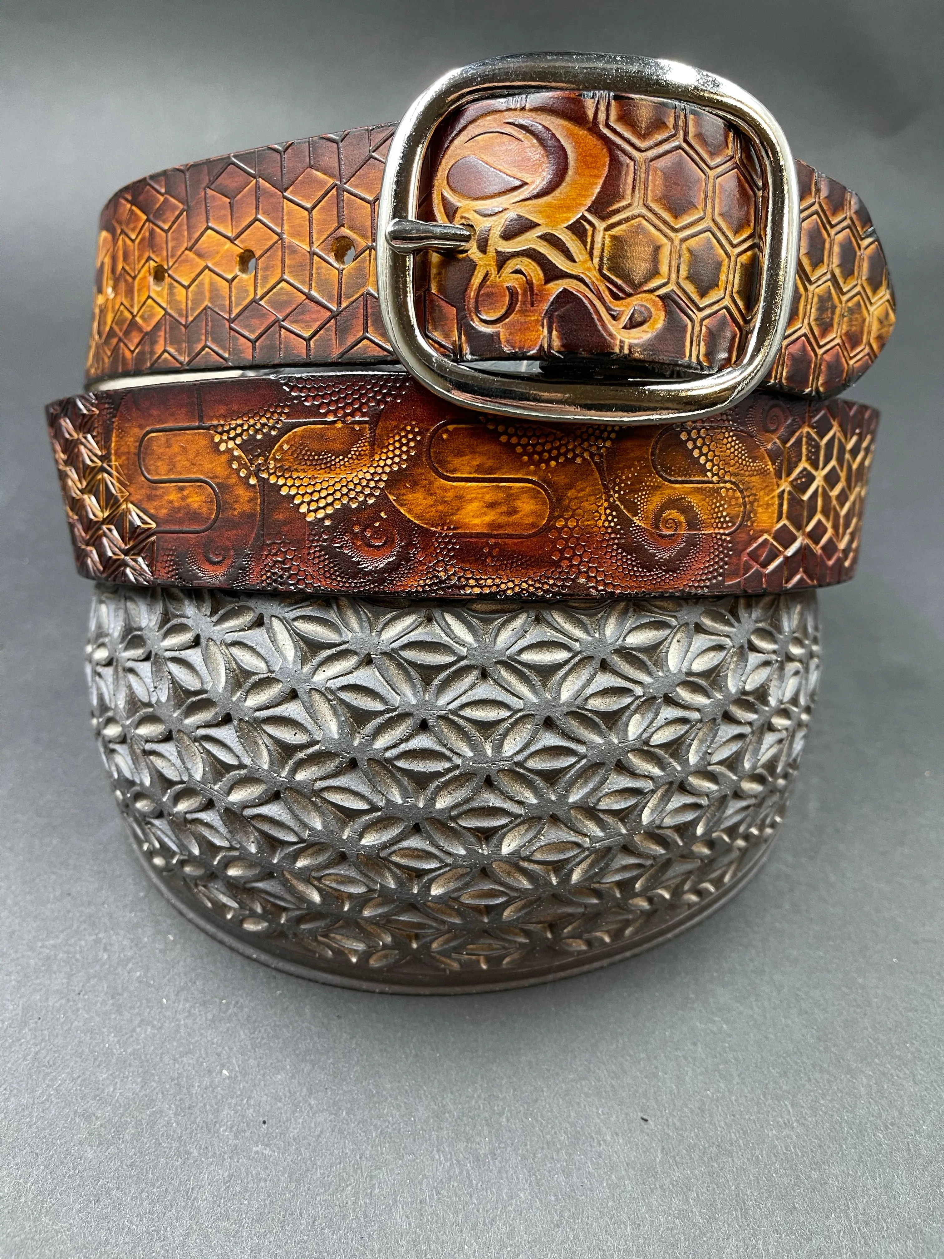 Stamped Leather Belt - STS9