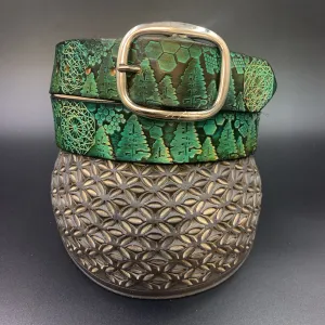 Stamped Leather Belt - Trees 1.0