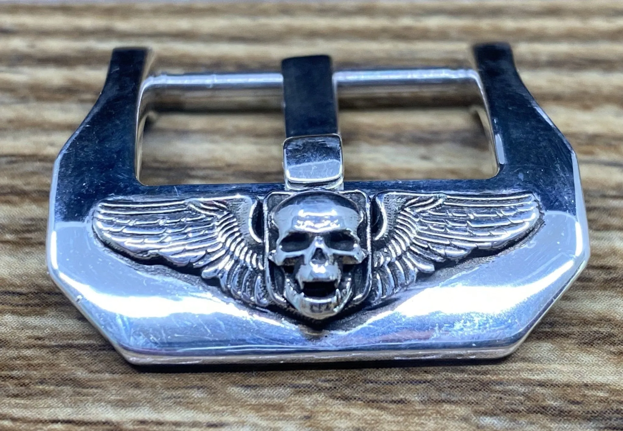 Sterling Silver Watch Buckle 22mm, 24mm, 20mm 925 Watch Buckle with Skull for Leather Watch straps, Gift Ideas for Watch Lover