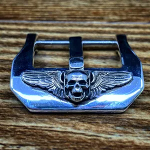 Sterling Silver Watch Buckle 22mm, 24mm, 20mm 925 Watch Buckle with Skull for Leather Watch straps, Gift Ideas for Watch Lover