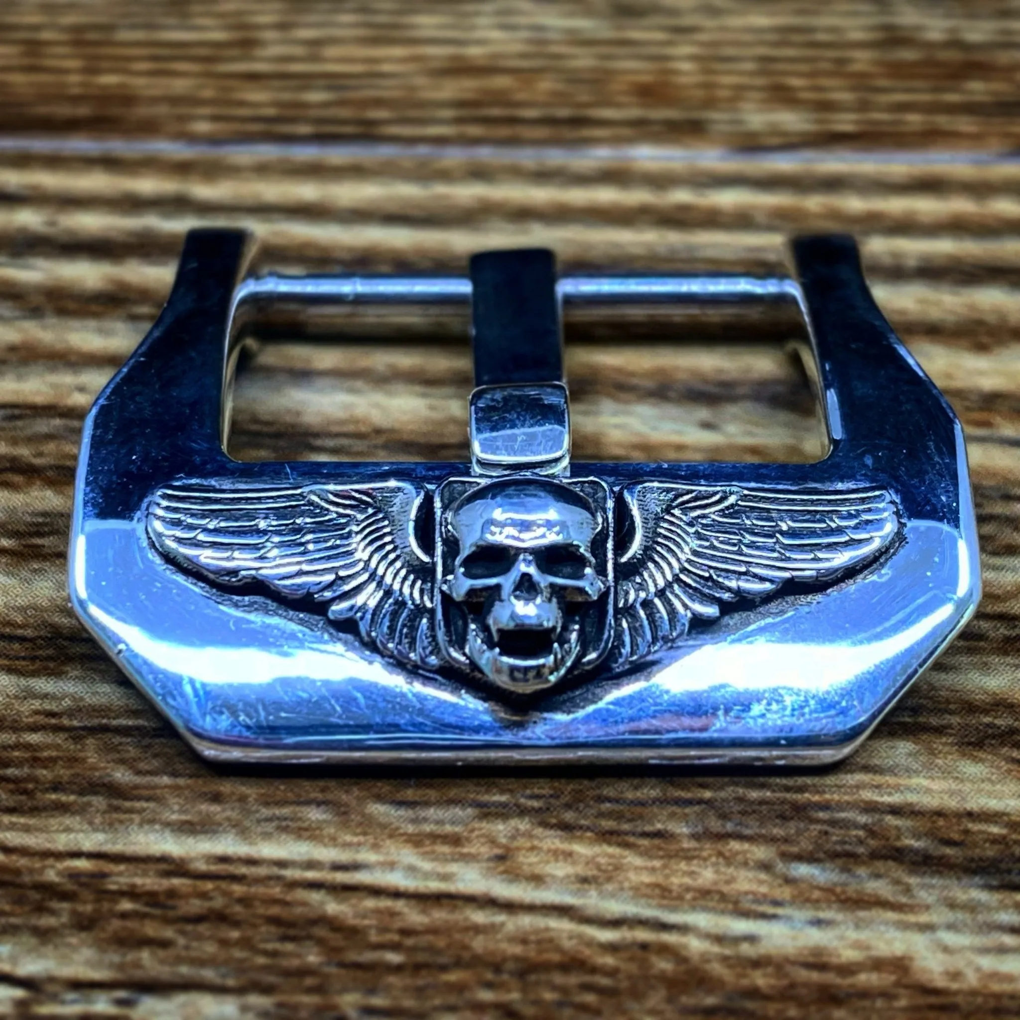 Sterling Silver Watch Buckle 22mm, 24mm, 20mm 925 Watch Buckle with Skull for Leather Watch straps, Gift Ideas for Watch Lover