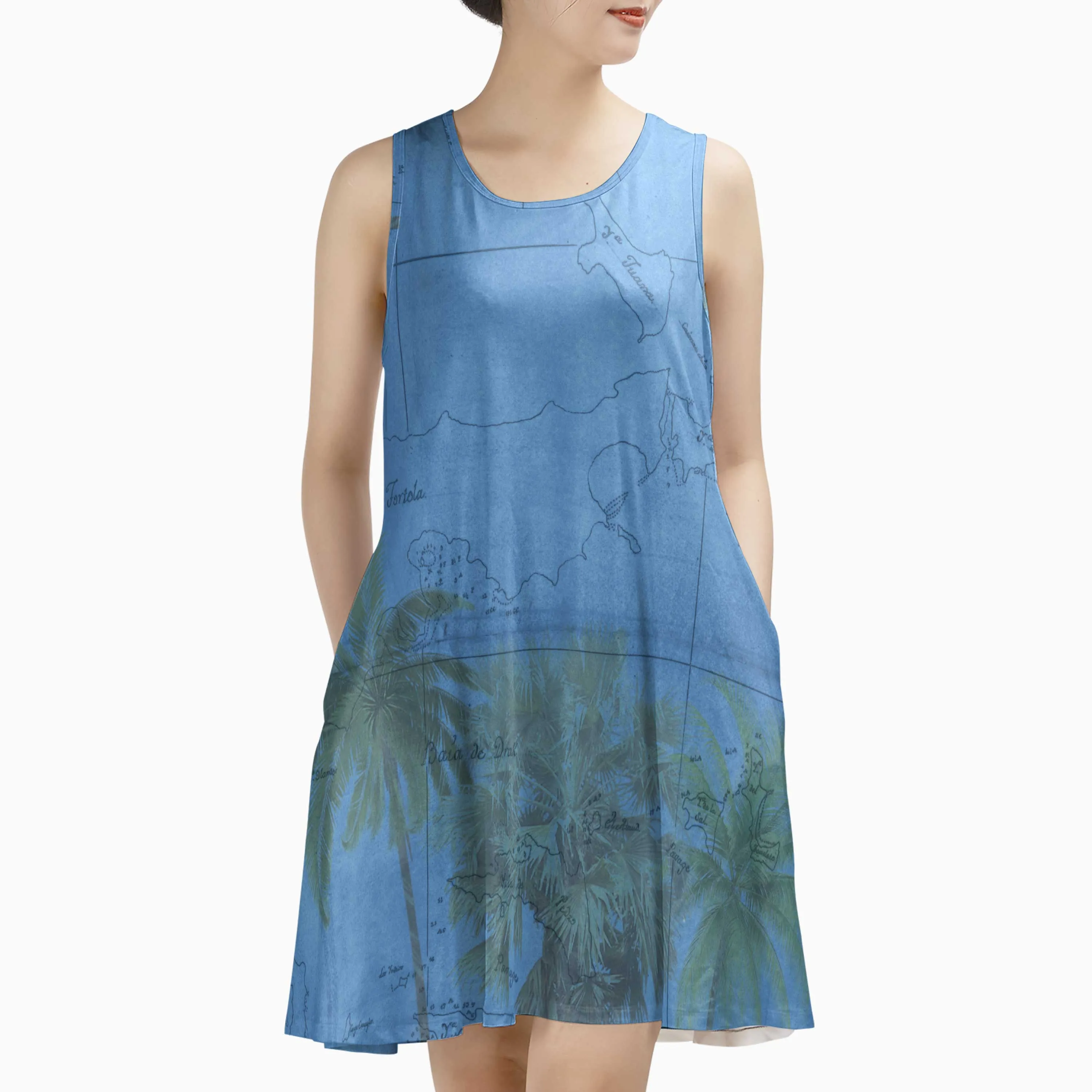 The British Virgin Islands Tropical Palms Sundress