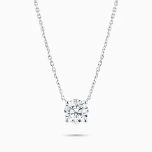 The Essentials 4-Prong 18K White Gold Round Diamond Solitaire Necklace (2 ct tw.)
