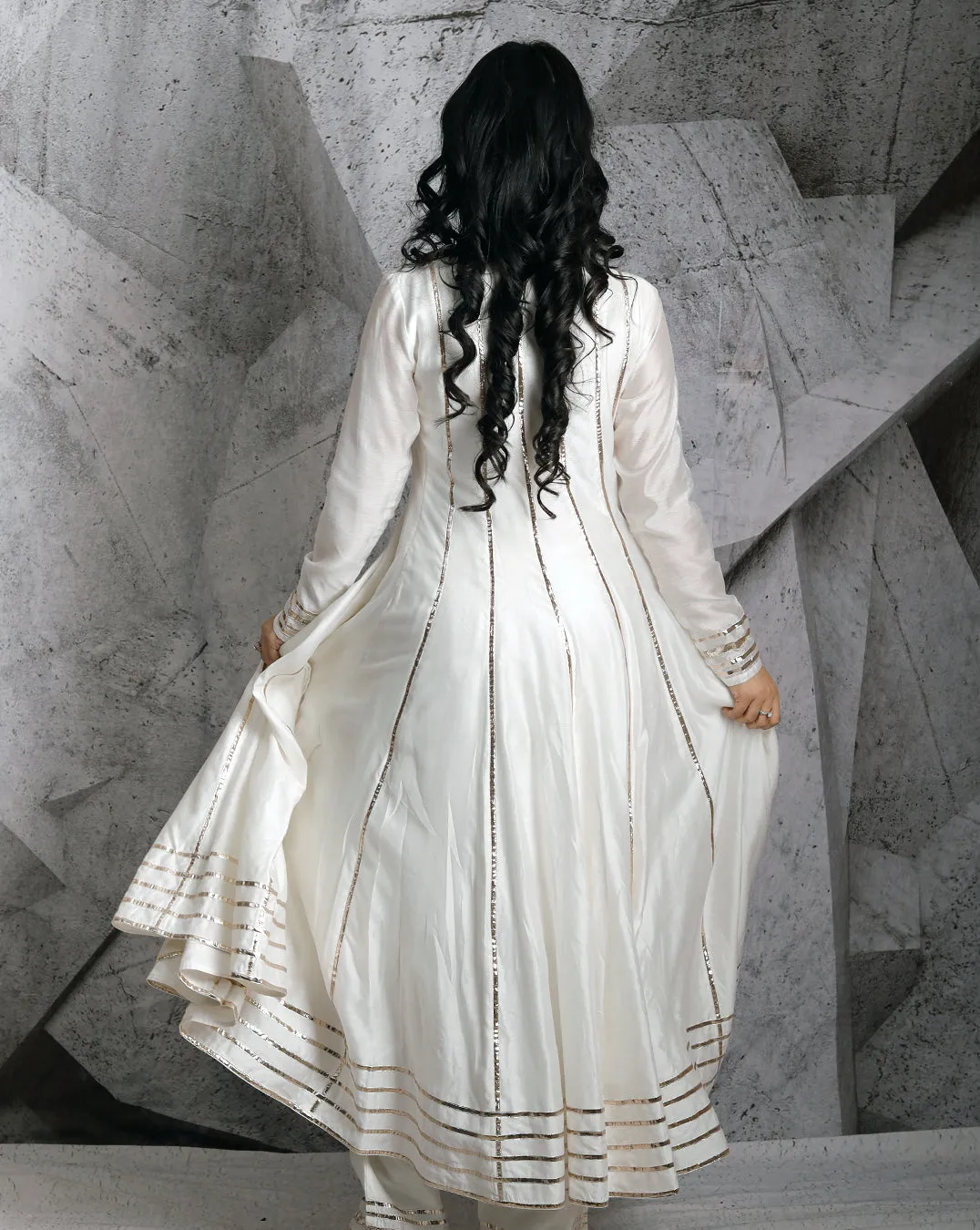 The Gota Ivory Anarkali