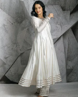 The Gota Ivory Anarkali