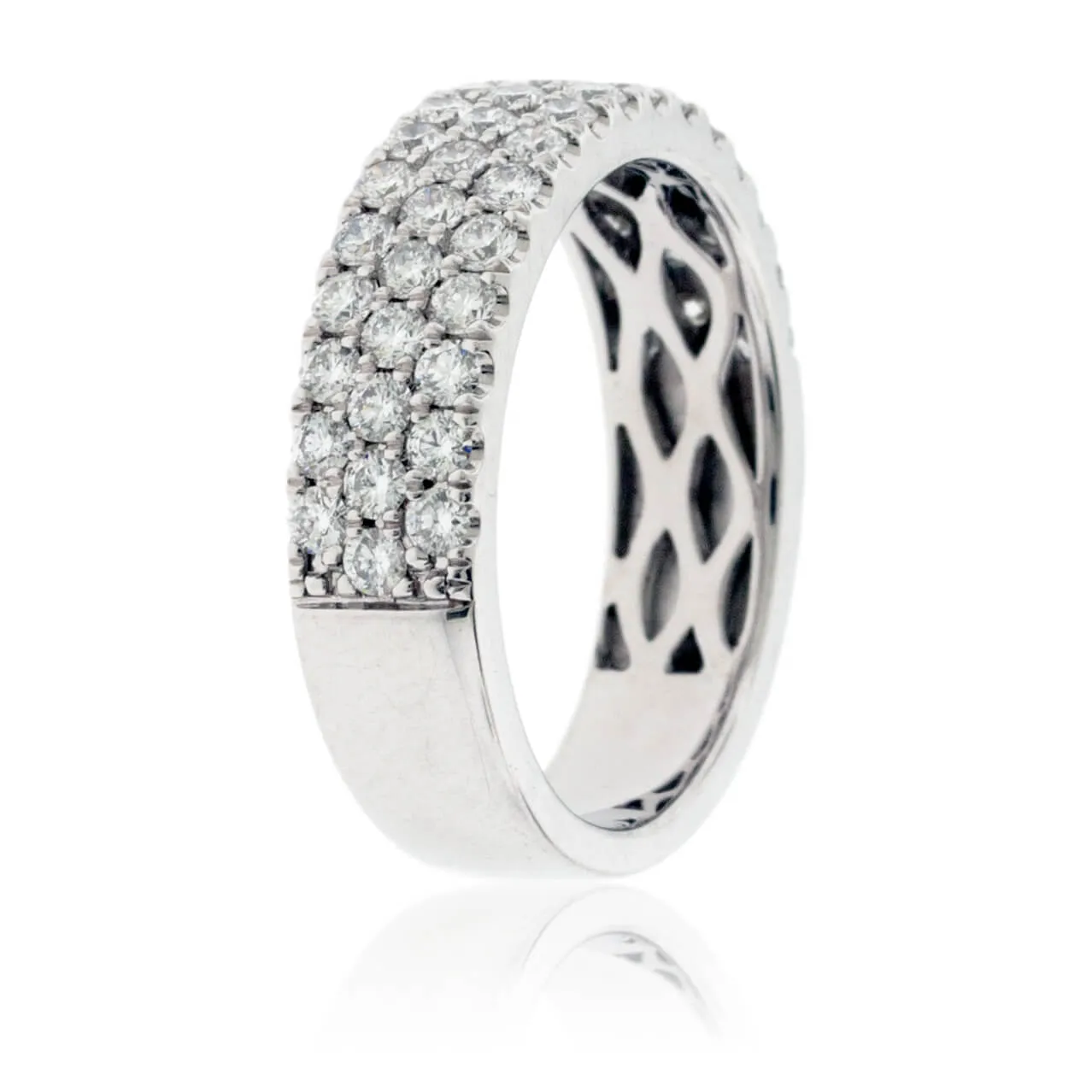 Three Row Pave 1.10ctw Diamond Band