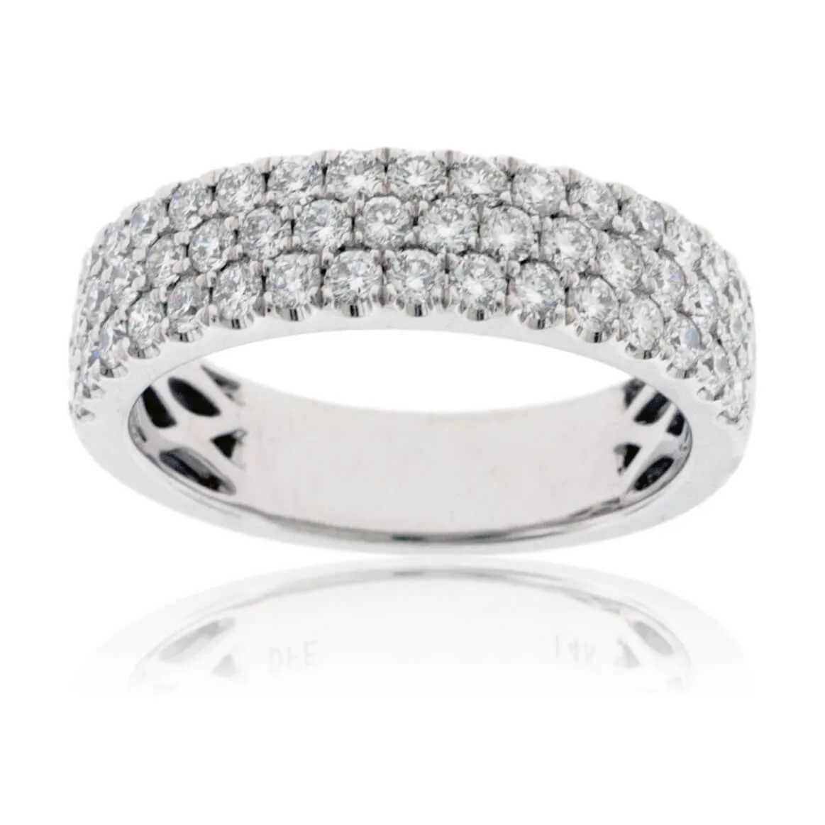 Three Row Pave 1.10ctw Diamond Band