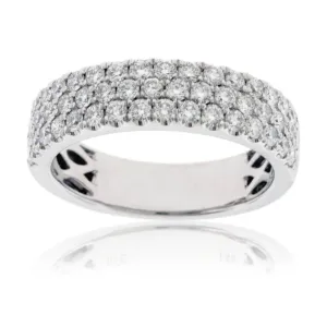 Three Row Pave 1.10ctw Diamond Band