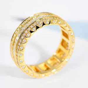 Three Sided Diamond Eternity Wedding Band
