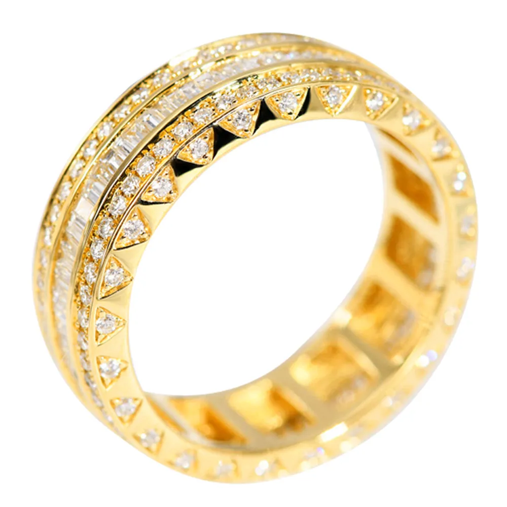 Three Sided Diamond Eternity Wedding Band