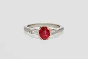 Tiffany & Co. Platinum & 18K Ruby & Diamond Ring