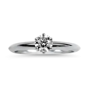 Tiffany & Company Estate Platinum Round Brilliant Cut Diamond Solitaire Engagement Ring