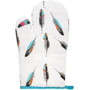 Tossed Feather Printed Oven Mitt