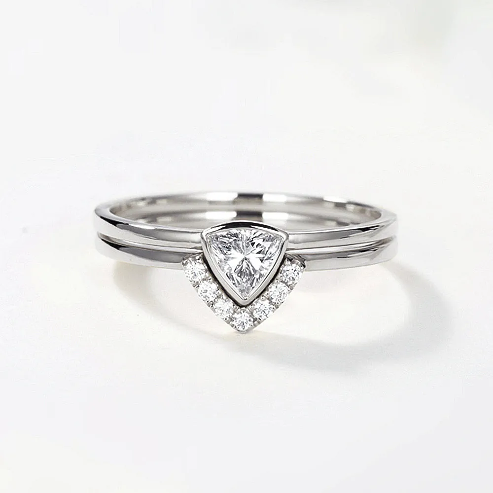 Trillion Diamond Bridal Matching Ring Set