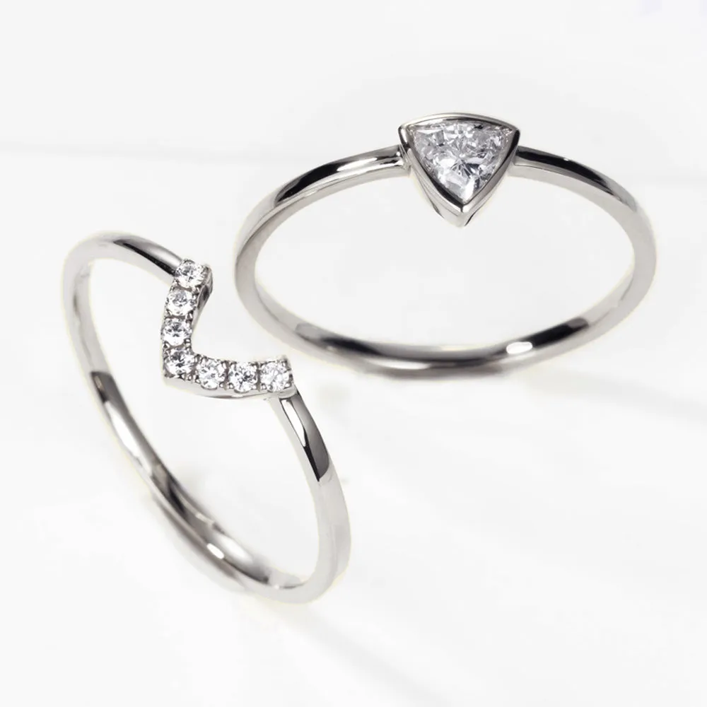 Trillion Diamond Bridal Matching Ring Set