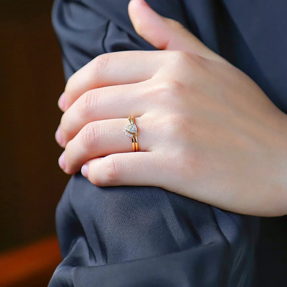 Trillion Diamond Bridal Matching Ring Set