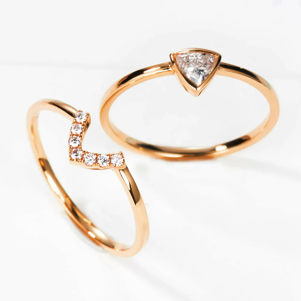 Trillion Diamond Bridal Matching Ring Set