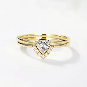 Trillion Diamond Bridal Matching Ring Set