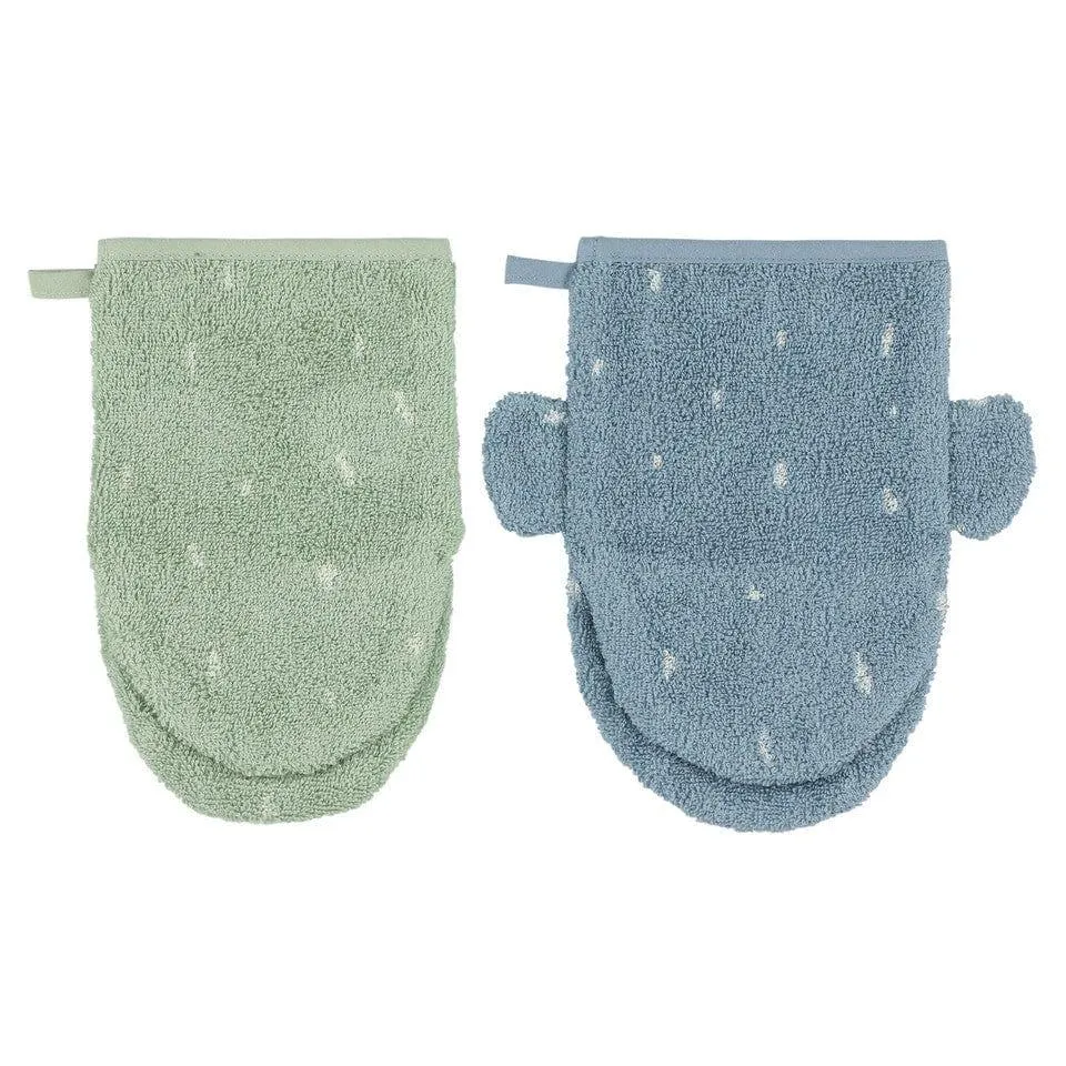 Trixie Organic Cotton Washcloth 2-Pack | Polar Bear & Mrs. Elephant