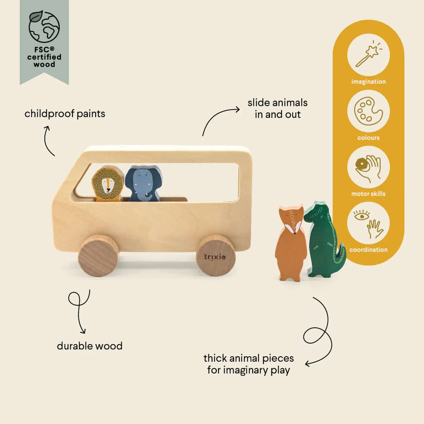 Trixie Wooden Animal Bus