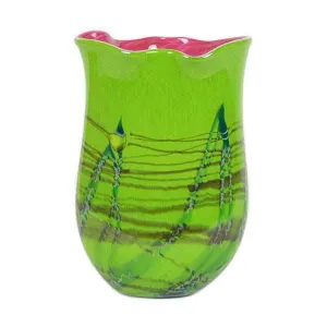Tropical Bamboo Emerald Oblique Vase