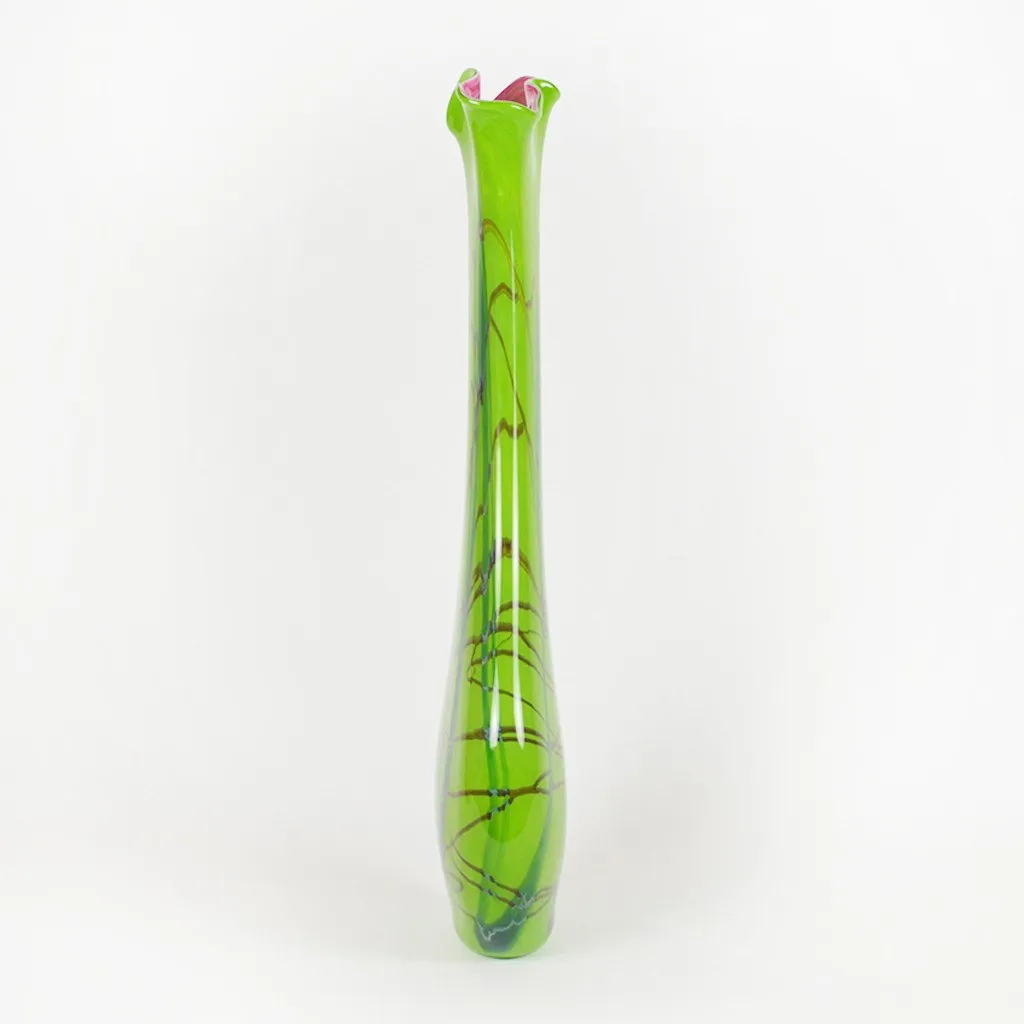 Tropical Bamboo Emerald Teardrop Vase