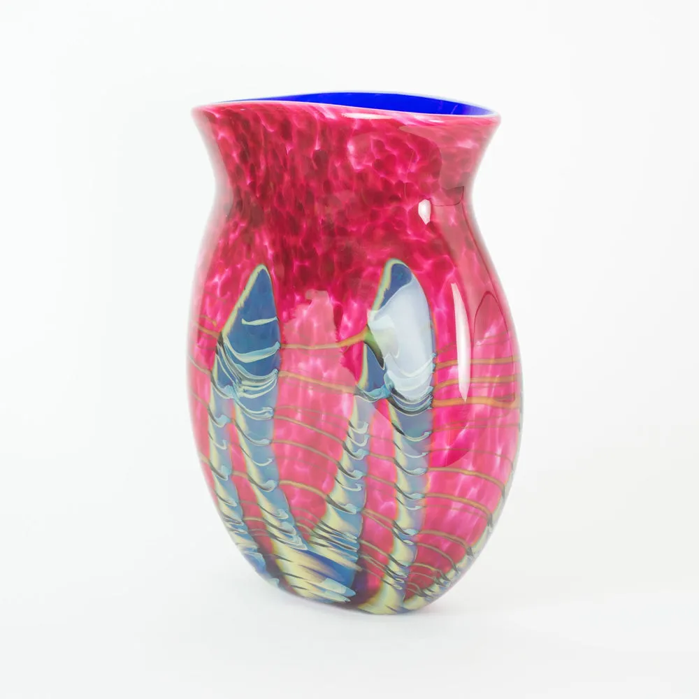 Tropical Bamboo Ruby Oblique Vase