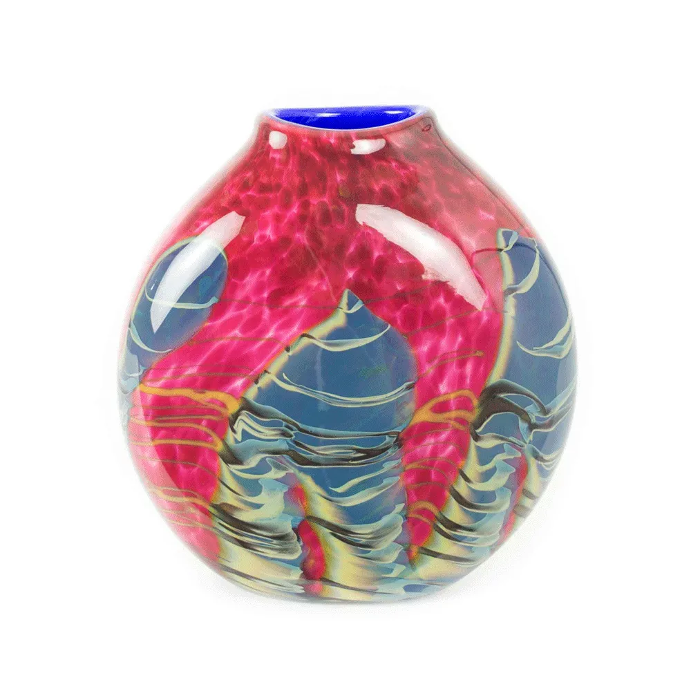 Tropical Bamboo Ruby Sphere Vase