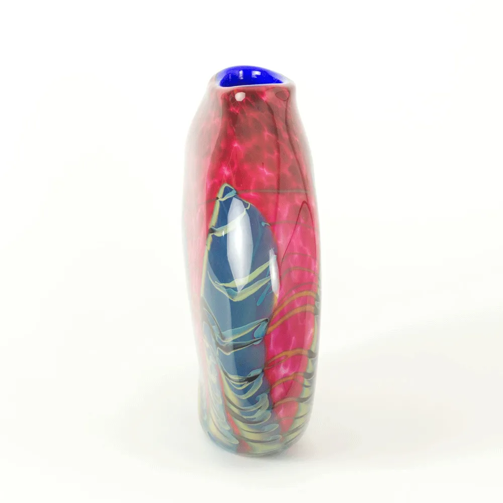 Tropical Bamboo Ruby Sphere Vase