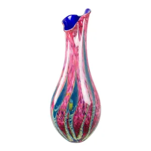 Tropical Bamboo Ruby Teardrop Vase