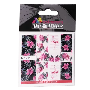 Tropical Flamingos & Hibiscus Water Transfer - 1014