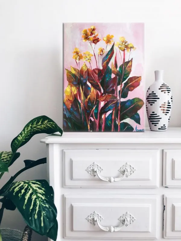 Tropical flower wall art, “Pink Paradise”, giclee print
