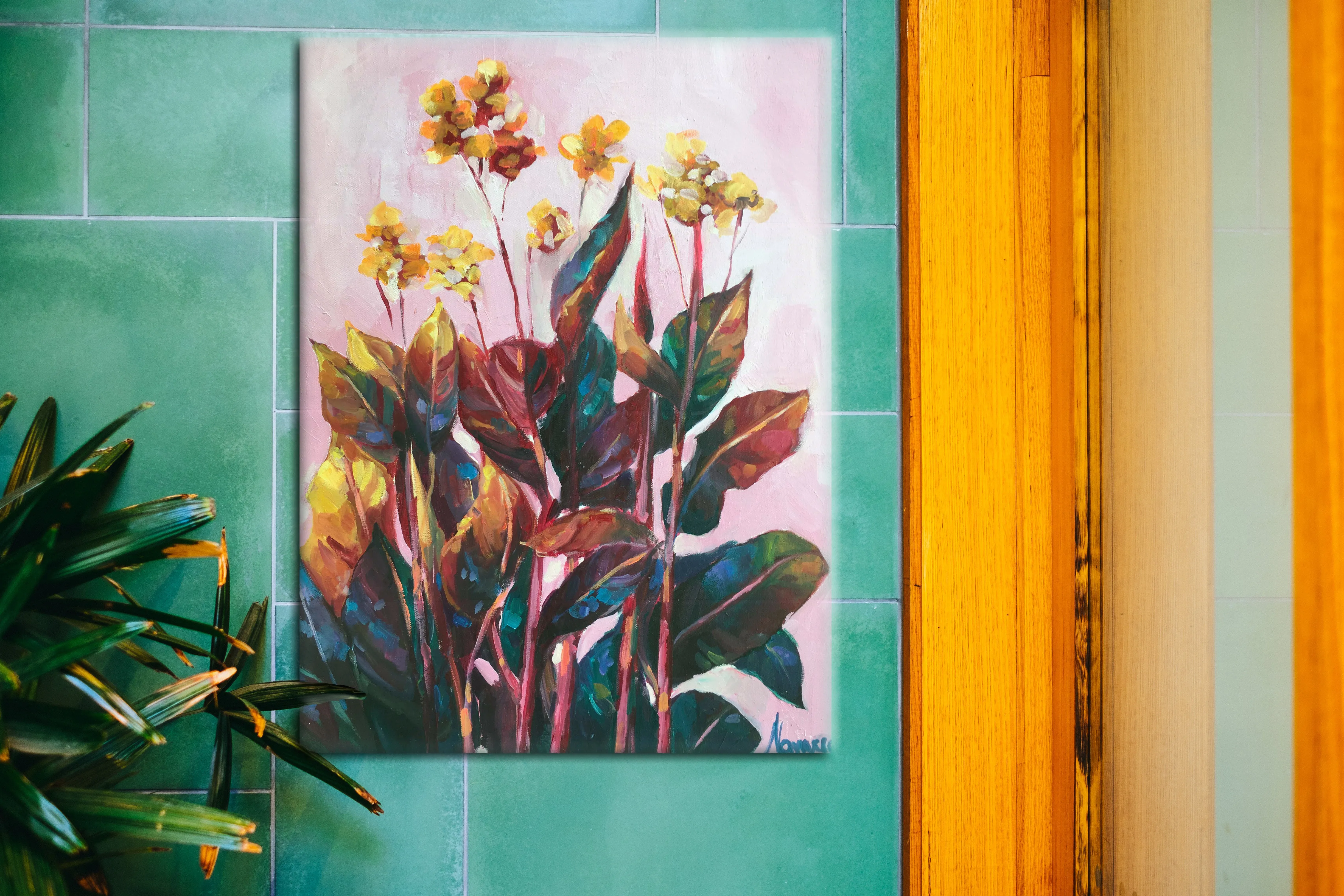 Tropical flower wall art, “Pink Paradise”, giclee print