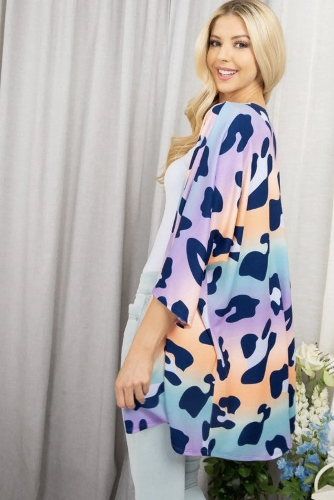 Tropical Tones Animal Print Cardigan