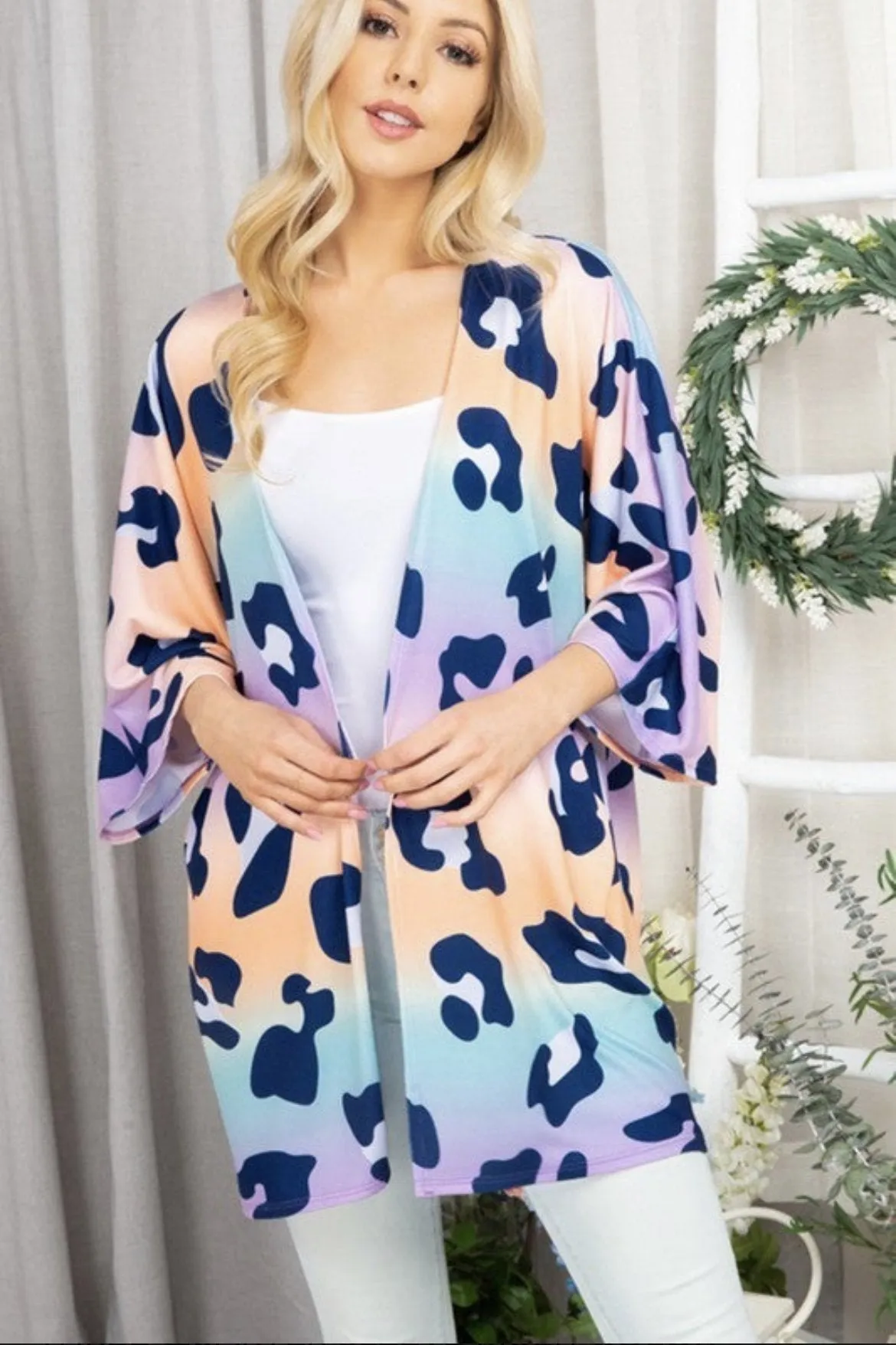 Tropical Tones Animal Print Cardigan