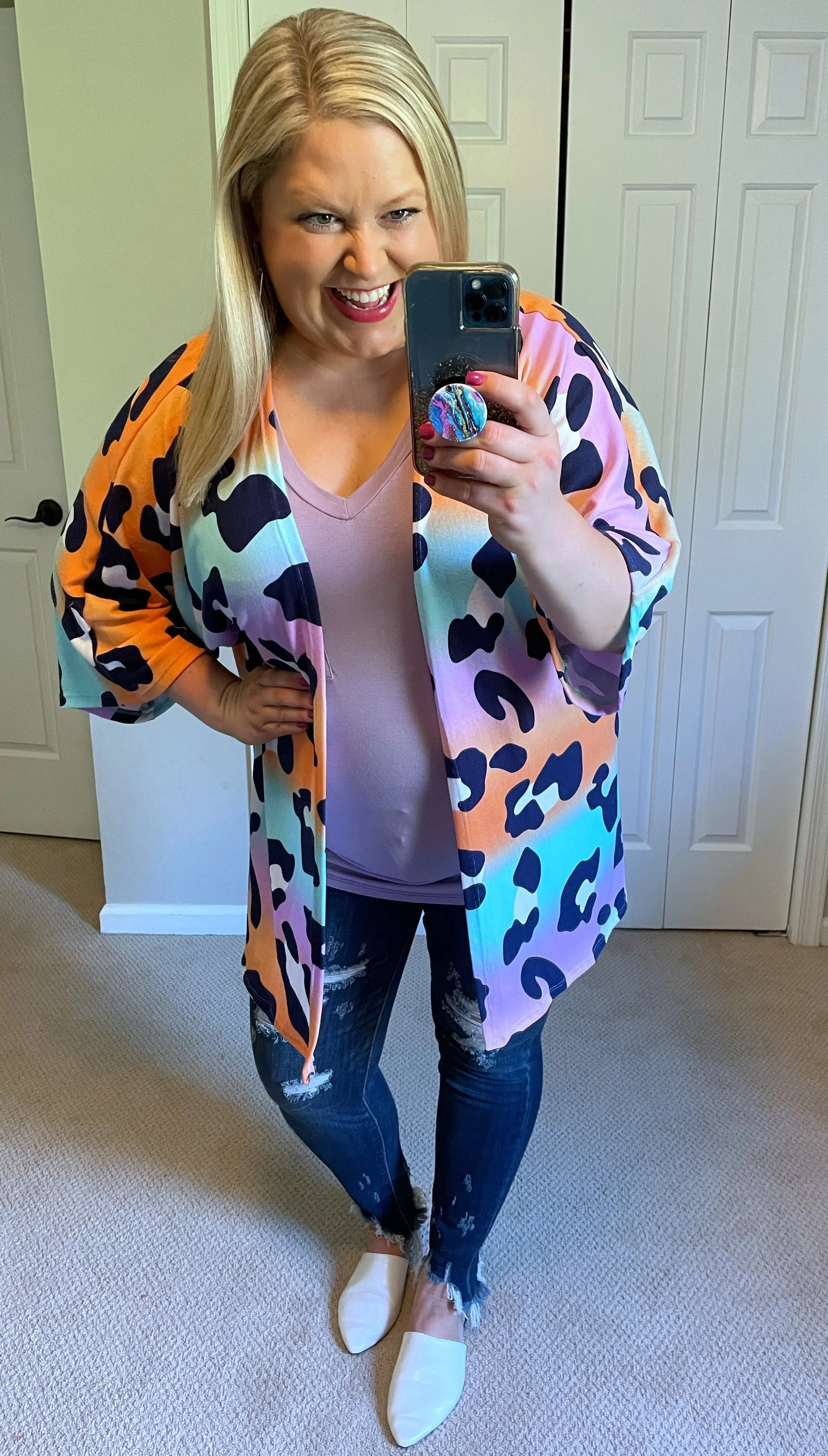 Tropical Tones Animal Print Cardigan