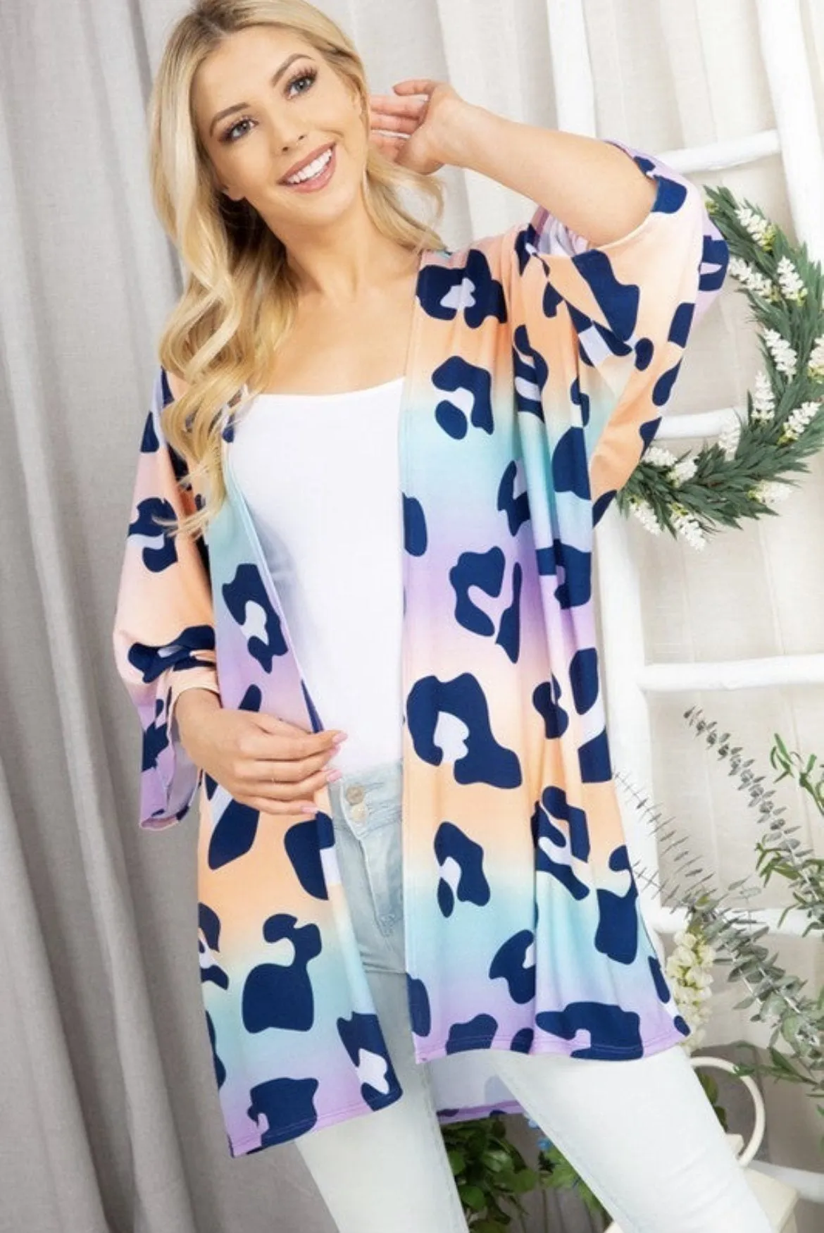 Tropical Tones Animal Print Cardigan