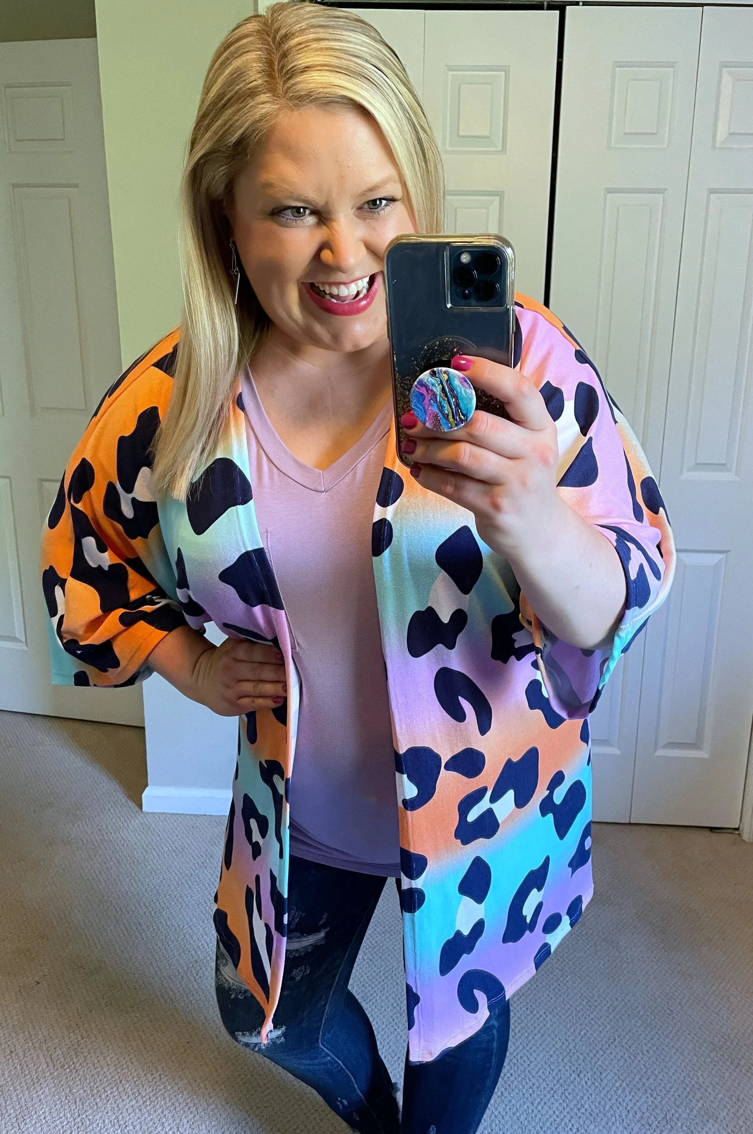 Tropical Tones Animal Print Cardigan