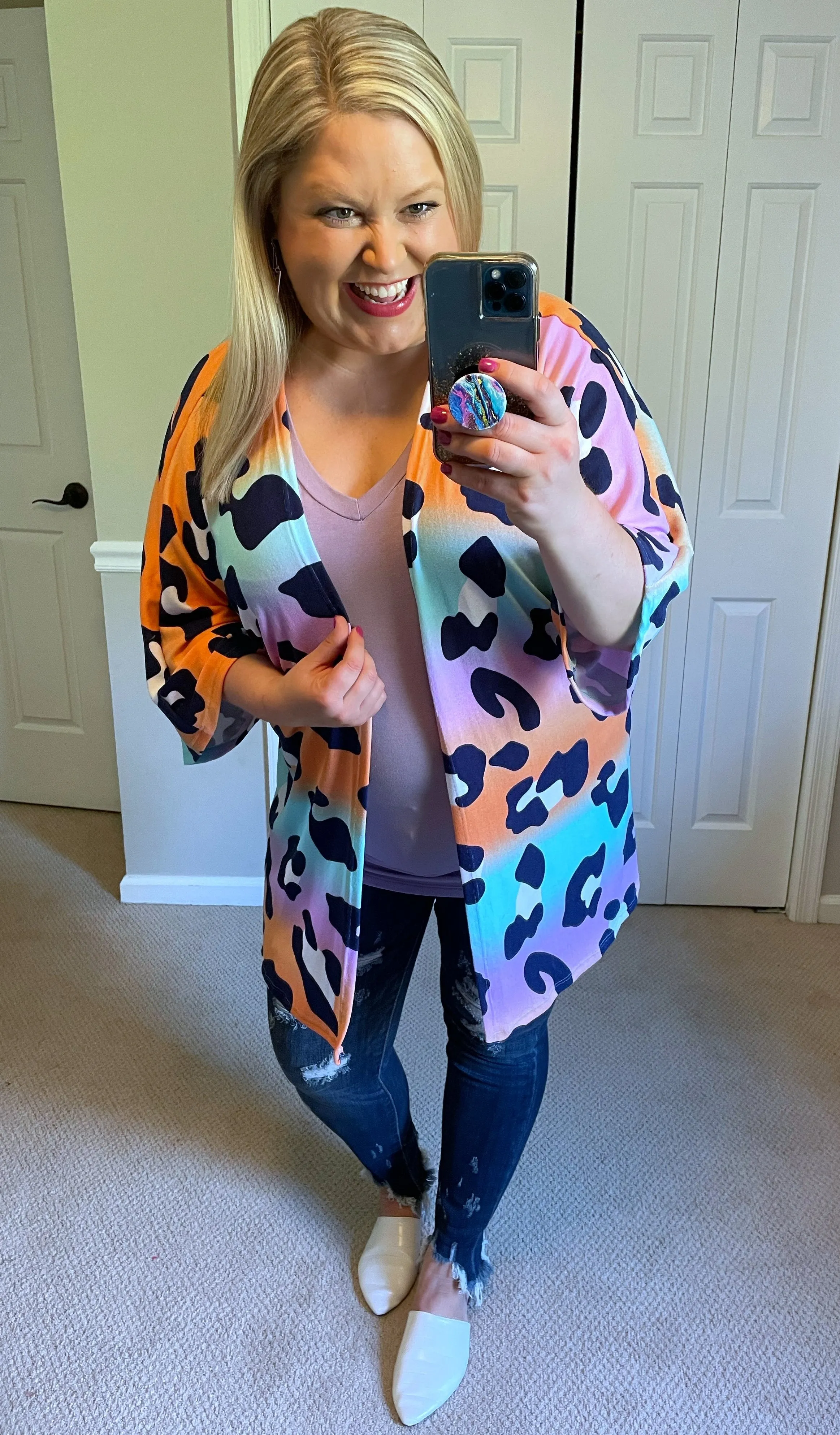 Tropical Tones Animal Print Cardigan