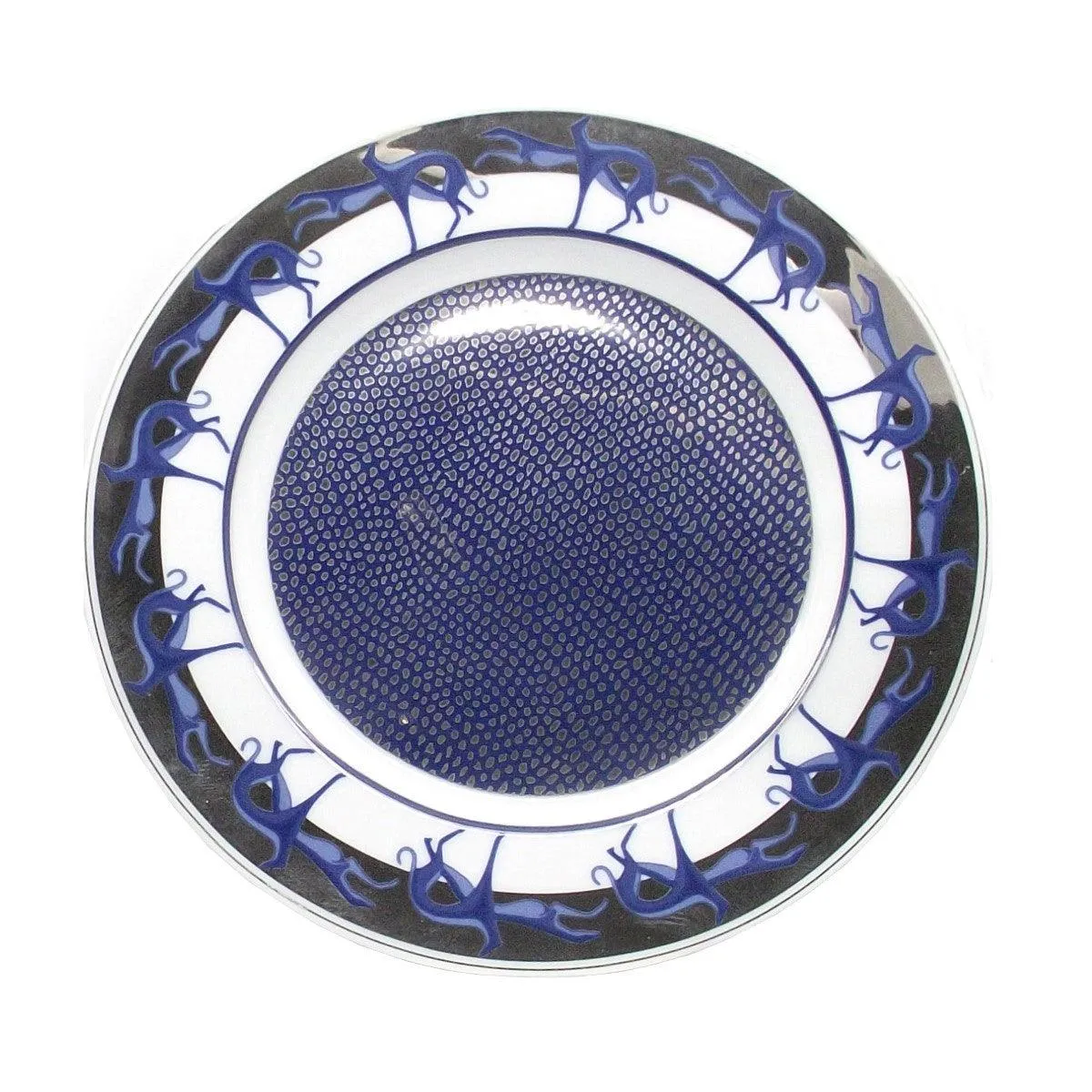 TRUSSARDI SET 4 DISH PORCELLANA DIVE DIMERS OF LIMOGES FRANCE Platinum Finish A-0600