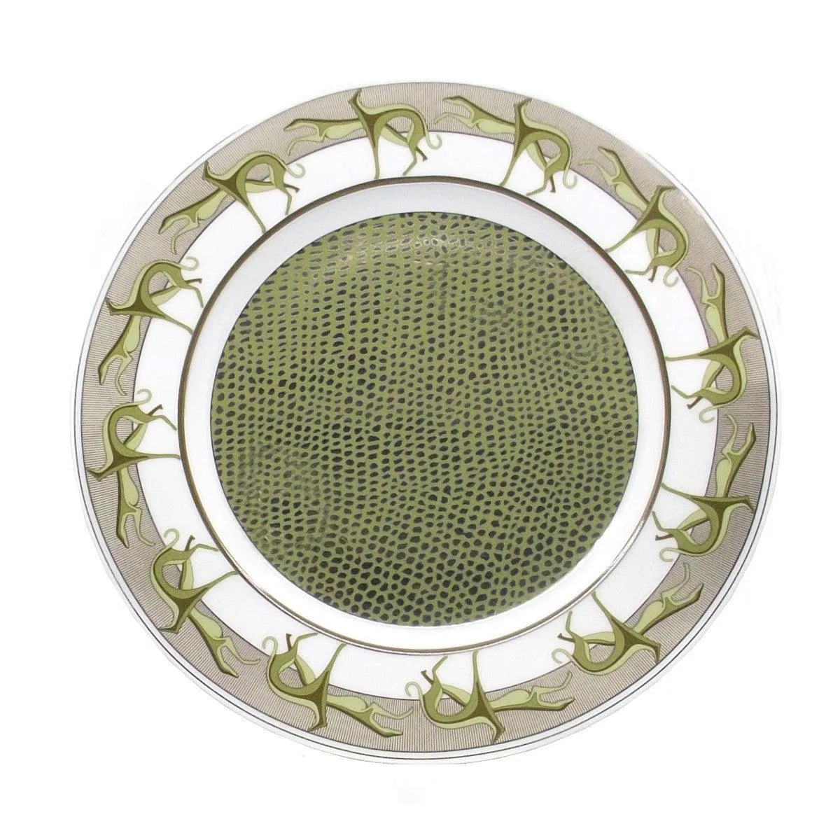 TRUSSARDI SET 4 DISH PORCELLANA DIVE DIMERS OF LIMOGES FRANCE Platinum Finish A-0600